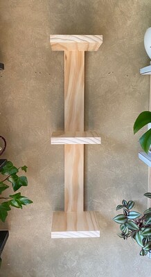 Plant Shelf, 3-tiered shelf, floating shelf, cat proof shelf, plant stand, small shelf, hanging plant shelf, wall planter, pot shelf - image3